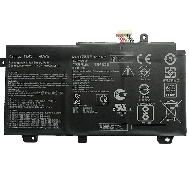 B31N1726 B31BnEH B31Bn91 A41LK9H Laptop Battery Replacement for Asus FX80 FX86 TUF FX504   FA506IU A17 FA706II Series 11.4V 48Wh