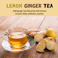 Té Instantáneo de Cúrcuma y Jengibre con Miel, Frutas y Hierbas, Té de Limón Crudo Procesado, Infusión de Limón, Jengibre y Miel