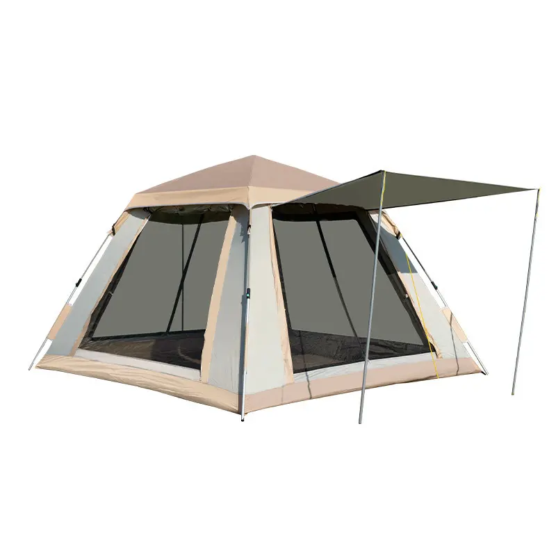 Tenda besar luar ruangan ringan 2024, tenda berkemah lux otomatis lipat, tenda keluarga tahan air
