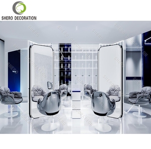 Meuble de salon de coiffure personnalisé de haute qualité, miroir de coiffeur avec éclairage pour mobilier de salon de coiffure - Product Image 2