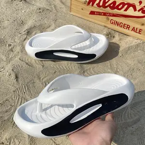 Sandal pabrikan baru sandal hitam sol tebal EVA sandal jepit pantai musim panas sandal jepit untuk pria