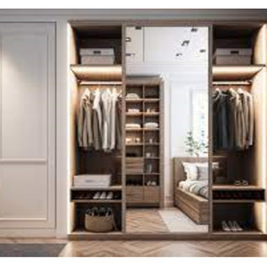 CBMMart Offre Spéciale armoire à vêtements meubles en <span class=keywords><strong>bois</strong></span> panneaux de particules armoire meubles de chambre à coucher promenade dans le <span class=keywords><strong>placard</strong></span> disposition - Product Image 3