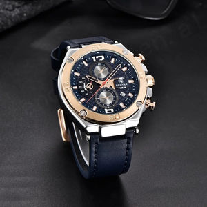 BENYAR 5151 personnalisé hommes montre-bracelet à Quartz haut de gamme marque de luxe or sport affaires Design fait à la main avec bracelet en cuir de qualité supérieure - Product Image 1