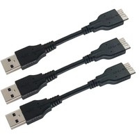 Cable de datos USB3.0 Micro-B con cabezal de conversión USB3.0 A macho a Micro-B macho, ultra corto, para disco duro móvil.