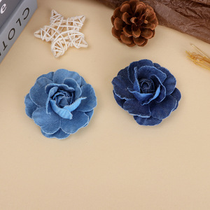 Denim Camellia <b>Flowers</b> 7.5cm Hair Accessories Clothing Decorations Fresh <b>Sweet</b> Style - Product Image 4