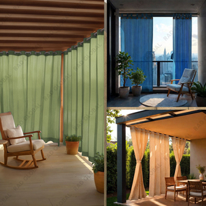 Creamy Bean Eyelet Outdoor Curtains 325 GSM with Soft Warm Neutral Tone and Heavy Light Filtering Fabric for Elegant Balcony - Product Image 3