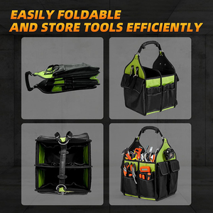 Sac à outils à dessus ouvert <span class=keywords><strong>de</strong></span> 12 pouces avec poignée et sangle réglable Organisateur <span class=keywords><strong>de</strong></span> sac à outils pour hommes Électricien <span class=keywords><strong>de</strong></span> construction - Product Image 6