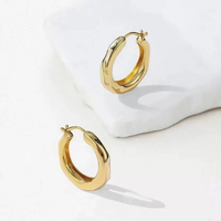 Boucles d'oreilles manchette tendance en argent sterling 925 plaqué or, avec zircone cubique géométrique étincelante, pour femme, idéales pour les fêtes et le bureau