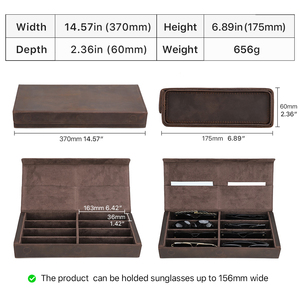 Custom Luxury Leather Travel Eyewear Organizer <strong>Case</strong> CF4013 8-Glasses Storage Box for <strong>Sunglasses</strong> &amp; Eyeglasses - Product Image 5
