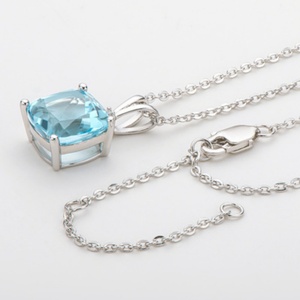Collier pour femme en argent sterling 925 avec pendentif simple de 4,5 carats à coupe radiante, pour fiançailles, mariage, fête - Product Image 2