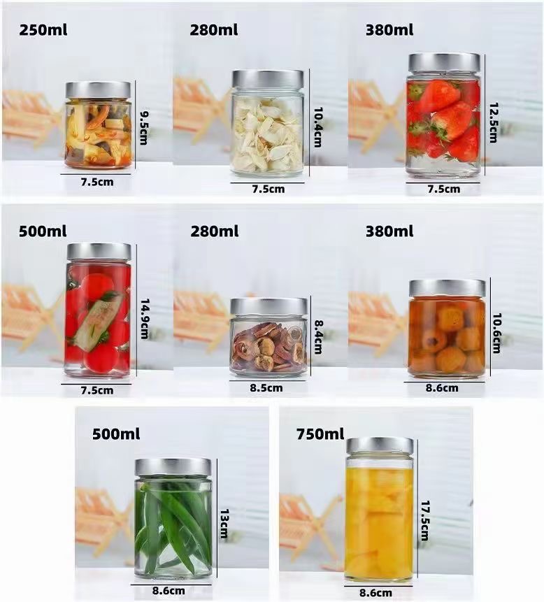 Regular-Mouth Glass Mason Jars, 8-Ounce (6-Pack) Glass Canning Jars with Silver Metal Airtight Lids and Bands with Chalkboard