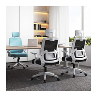 Chaise de bureau ergonomique personnalisée en maille, contemporaine, grande et haute, pivotante, avec siège réglable en hauteur, support lombaire confortable, en plastique