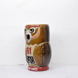 Taza de cerámica de porcelana Tiki de bruja esmerilada hawaiana moderna de 460ml, tapa de paja, cóctel de verano norteamericano personalizado - Product Image 3