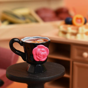 Cabochon en résine à dos plat motif Tasse de café Rose Française pour DIY, scrapbooking, épingles à cheveux et décoration de coques de téléphone - Product Image 5