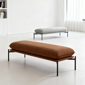Modern Stainless Steel Bench With Soft <b>Cushion</b> For Home Living Room Bedroom Ottoman <b>Stool</b> - Product Image 1