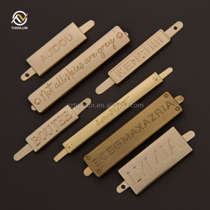 <span class=keywords><strong>Marque</strong></span> célèbre personnalisée <span class=keywords><strong>Logo</strong></span> gaufré Deboss coudre vêtement métal <span class=keywords><strong>Logo</strong></span> plaque nom étiquette vêtements métal étiquette - Product Image 6