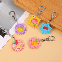 Breloque de sac personnalisée avec motif imprimé UV couleur, pendentif mignon en forme de dessert ou de fruit, porte-clés en acrylique pour accessoire de sac à dos
