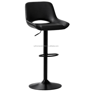 Taburete de Bar Giratorio 360 Grados, Directo de Fábrica, con Asiento Tapizado en PU, Ajustable, con Reposapiés, para Hogar, Bar, Cafetería y Uso en Exteriores - Product Image 1