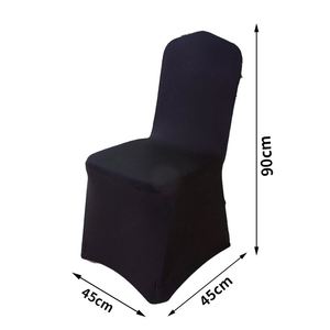 Housse de chaise de mariage 100 pièces en tissu polyester élastique noir pour événements et chaises d'église - Product Image 3