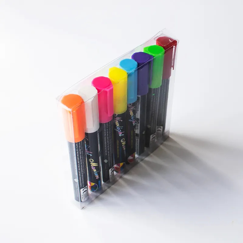 Caneta marcador de giz líquido premium, 8 cores para quadro-negro