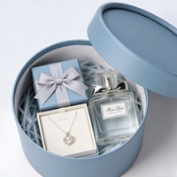 Maßgefertigte Blaue Runde Geschenkboxen für die Verpackung Kleiner Accessoires, Geschenkfiguren und Duftkerzen
