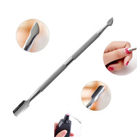 PAIE Poussoir à cuticules double tête en acier inoxydable haut de gamme, outil professionnel de manucure pour l'élimination des peaux mortes et le nail art