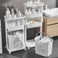 Panier à linge sale en forme de rotin en plastique facile à utiliser et panier à linge en plastique panier de rangement pour vêtements sales