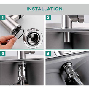 SANIPRO robinet <span class=keywords><strong>mitigeur</strong></span> d'évier Design de luxe <span class=keywords><strong>noir</strong></span> or brossé 304 acier inoxydable rotatif à 360 degrés robinet de <span class=keywords><strong>cuisine</strong></span> pliant - Product Image 5