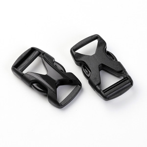 Boucle en plastique en forme de K, diamètre intérieur de 10mm, réglable pour sac à dos d'extérieur, accessoires de sac DIY, couleur unie noire - Product Image 1