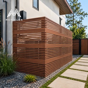 Panneau de protection solaire à lamelles horizontales modernes en aluminium imitation bois pour <span class=keywords><strong>mur</strong></span> <span class=keywords><strong>extérieur</strong></span> de villa - Product Image 3