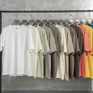 Wholesale Customised Summer New Earth Colour Heavyweight 260G Loose Short Sleeve Streetwear T-Shirt for Men - Product Image 1