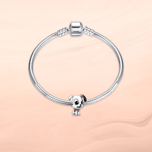 Diseñador 925 joyería de plata esterlina chapado en rodio lindo perro dálmata cachorro esmalte encantos para pulsera DIY Idea de regalo perfecta - Product Image 3