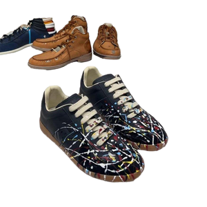 GON22 Chaussures plates décontractées en cuir de vachette pour femme, mocassins à plateforme, à lacets, légères, baskets tendance, été printemps, style maman - Product Image 4