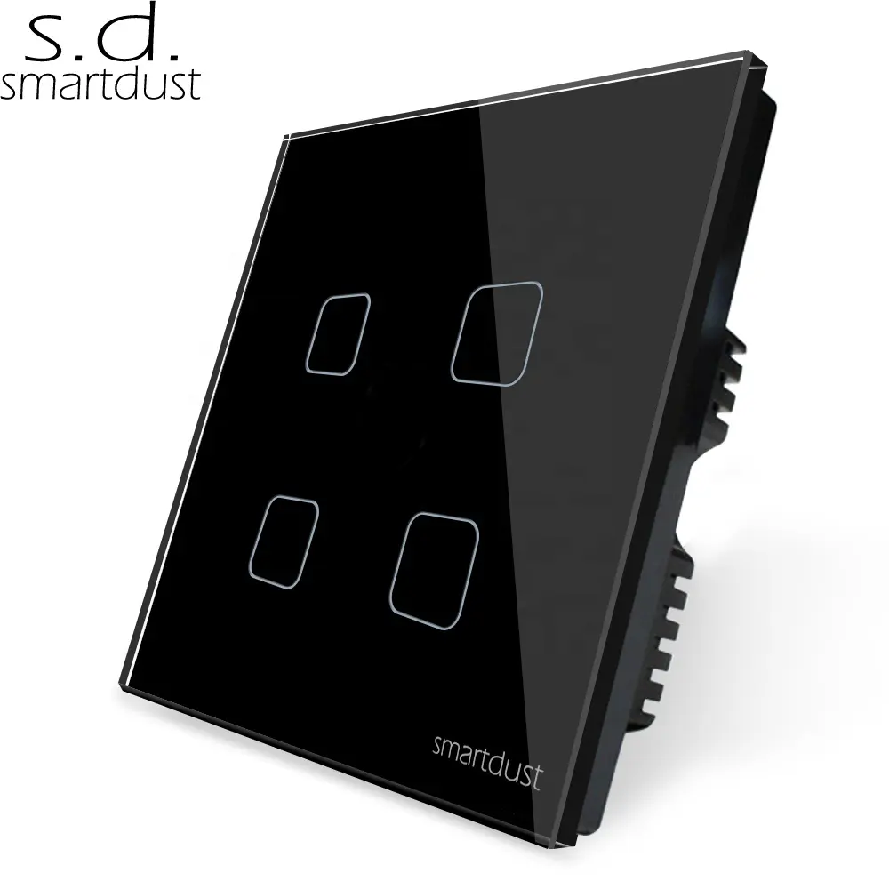 Smartdust-interruptor inteligente de pared con control remoto para el hogar, pulsador táctil de 4 entradas con WiFi, para luz LED de vidrio, OEM