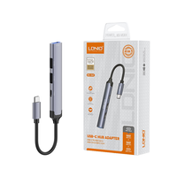 LDNIO DS-34 Docking Station Tipe-C 4 in 1 ke Adaptor HUB USB-C Tipe-C ke USB3.0*1+USB2.0*2+Tipe-C*1 Mac Book Pc Usb Hub