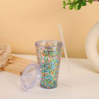 Gobelet personnalisé 24oz effet boule à neige, double paroi en acrylique, avec couvercle et paille, vente en gros, anti-fuite, sans BPA