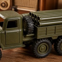 Camion RC Utilitaire Classique 6x6 3 Canaux 2.4GHz Tout-Terrain Style Vintage ABS+Métal 20 Min Suivez-moi Chargeur Inclus Cadeau pour Passionnés