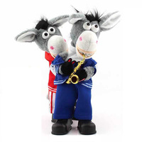Âne en peluche personnalisé à tête qui se balance, qui parle et danse, jouet en peluche électrique avec enregistrement et apprentissage de la langue, âne en peluche