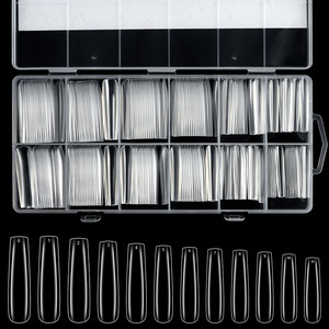 Nouvelle boîte de 240 pièces XXXL Nail Art Ultra Long Water Pipe Nail Patch French Square Almond Stiletto Full Cover ABS Transparent - Product Image 6