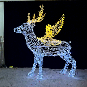Décoration de Noël en forme de renne 3D à LED, imperméable IP65, en PVC et métal, pour mariages et fêtes - Product Image 1