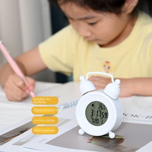 Réveil LCD en plastique pour enfants, mignon et créatif, avec affichage lumineux, mini-réveil de chevet, décor de chambre à coucher et de <span class=keywords><strong>bureau</strong></span> avec thermomètre - Product Image 3
