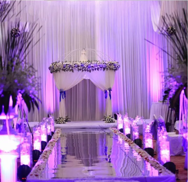 Moderner stilvoller Einweg 1,2 m Breite Lila Farbe Hochzeits spiegel Teppich für Hochzeits bühne Dekoration Spiegel Teppich