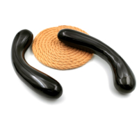 Bâton de massage en obsidienne noire incurvée, outil d'exercice de Kegel en cristal de pierre précieuse naturelle