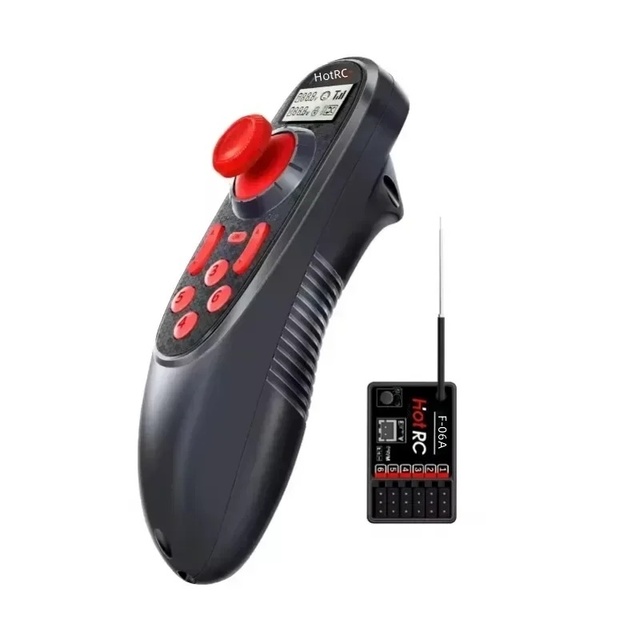 HOTRC DS-600 6CH 2.4GHz Radio System Transmitter Remote Controller with F06A 6 Channel Receiver Race Speed RC Boat Model Racing