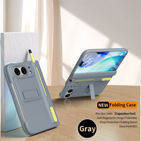 Coque de téléphone antichoc en PC rigide avec protection d'écran en verre trempé et support pliable pour iPhone Duo, livraison rapide