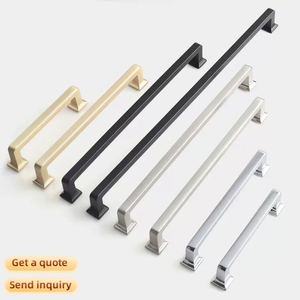 Tiradores de puerta de armario modernos de 128 mm en negro mate Zamak, estilo puente, para muebles, armarios de cocina y cajones. - Product Image 2