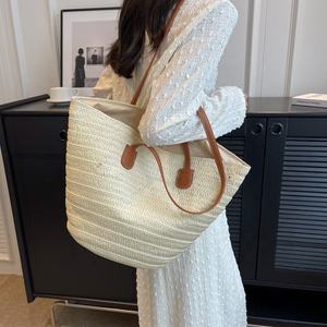Bolsos de hombro casuales de gran capacidad para mujer, bolso tipo cubo para mujer, bolso de playa para vacaciones al aire libre, bolsos tote sencillos y modernos para mujer - Product Image 1