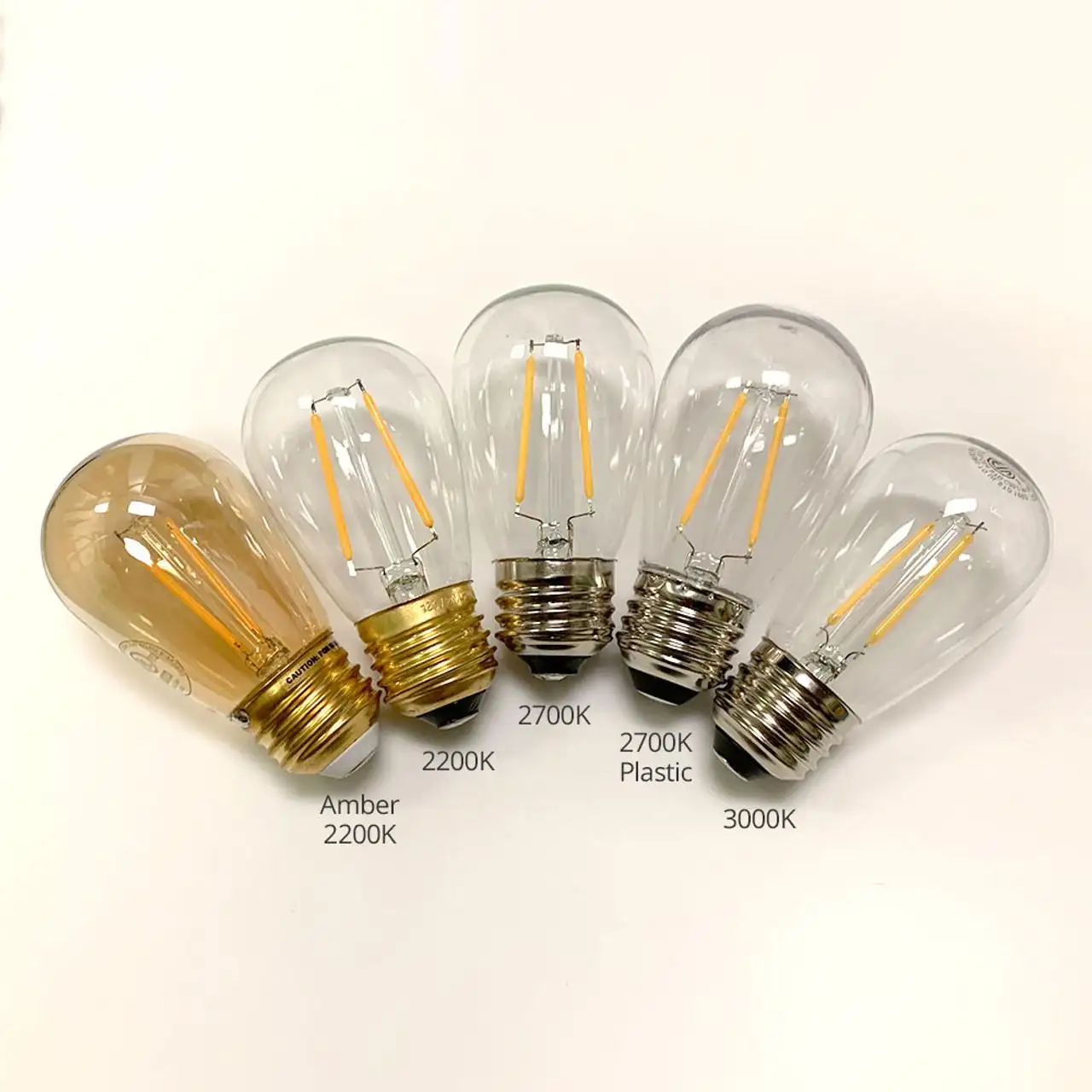 110-130V/220-240V/5V/12V/24V/36V 1800K/2200K/3000K dimmerabile 1W/2W/4W/6W E26/E27 Base S14/ST45 lampadina a filamento LED per lampada