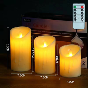 Haute qualité sans flamme LED cire prière <span class=keywords><strong>bougie</strong></span> clignotant électrique LED <span class=keywords><strong>bougie</strong></span> télécommande Diwali noël pâques - Product Image 4