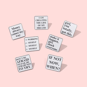 หมุดโลหะเคลือบรูปตัวอักษรสร้างแรงบันดาลใจมีลวดลายเป็นรูปแฟรี่มีปกกระเป๋าเข็มกลัดติดเสื้อแบบเข็มที่เคลือบด้วยแสงยูวีใช้เพื่อเป็นตัวอักษรที่สร้างแรงบันดาลใจ - Product Image 4